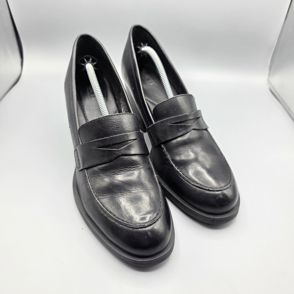 Born Holliston Penny Loafer Womens 10 Block Heel Comfort Shoes Academia Preppy